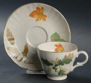 Mikasa Autumn Artistry Footed Cup & Saucer Set, Fine China Dinnerware   Various