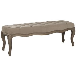 Ramsey Mushroom Taupe Cotton Fabric Bench