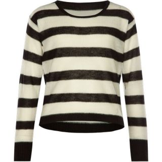 Stripe Girls Crop Sweater Cream/Black In Sizes Large, X Large, X Smal