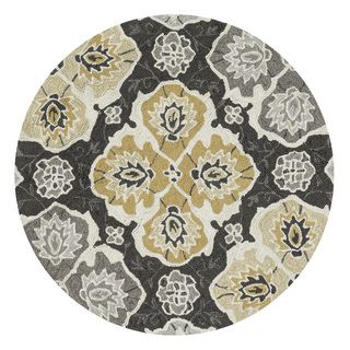 Hand hooked Charlotte Charcoal/ Multi Rug (3 Round)