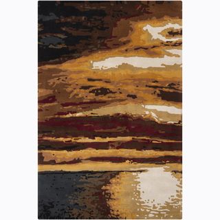 Hand tufted Mandara Abstract Wool Rug (8 X 11) (Brown, gold, burgundy, orange, ivory, beige, greyPattern Abstract Tip We recommend the use of a  non skid pad to keep the rug in place on smooth surfaces. All rug sizes are approximate. Due to the differen