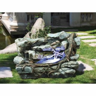 Design Toscano Staggered Rock Canyon Cascading Garden Fountain Multicolor  