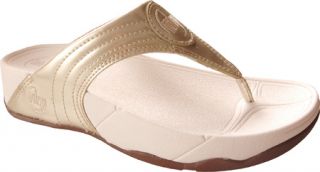 Womens FitFlop WalkStar III   Gold Metallic Leather Casual Shoes