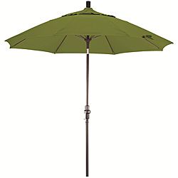 Fiberglass 9 foot Ginkgo Olefin Crank And Tilt Umbrella (GinkgoMaterials Fade resistant fabric, aluminumPole materials AluminumWeatherproofClosure type Crank systemShade UV ProtectionDimensions 108 inches long x 108 inches wide x 96 inches highAssembl