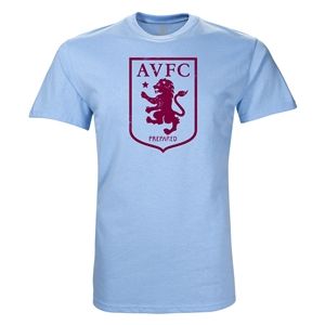Euro 2012   Aston Villa Large Crest T Shirt (Sky Blue)