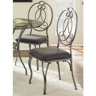 Captiva Dining Chair (set Of 2) (Metal, polyester fabricFinish Vintage pewterUpholstery color GreySeat dimension 18 inches wide X 18 inches deepSeat height 18 inchesChair dimensions 38 inches high x 18 inches wide x 21 inches deepAssembly required. T