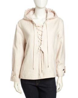 JTT Hoodie Poncho with Corset Front, Blush