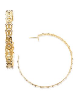 Golden Lace Scroll Hoop Earrings