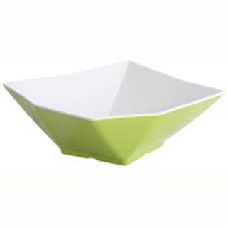 Tablecraft Angled Square Bowl, 9x3.25 in, Melamine, White Glossy Finish