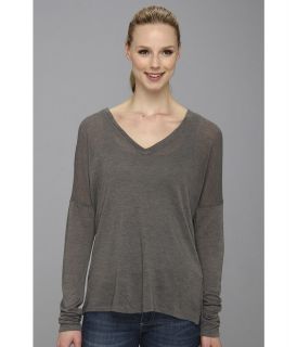 XCVI Agda V Neck Top Womens Sweater (Gray)