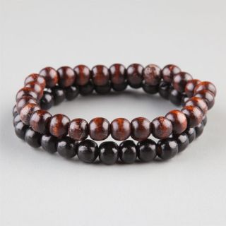 2 Piece Wood Bead Braclets Brown Combo One Size For Men 235311449