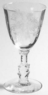 Heisey Heisey Rose Wine Glass   Stem #5072, Etched  Rose Design