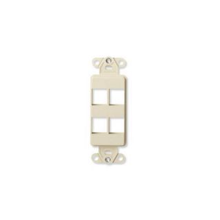 Leviton 41644I Electrical Wall Plate, QuickPort Decora Insert, Four Port Ivory