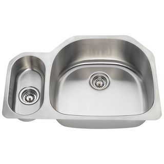 Polaris Sinks Pr123 16 Offset Double Bowl Stainless Steel Kitchen Sink