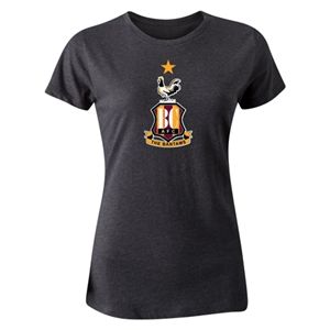 hidden Bradford City Womens Crest T Shirt (Dark Gray)