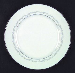 Heinrich   H&C Platinum Arc Dinner Plate, Fine China Dinnerware   Gray Scrolls A