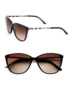 Burberry Cats Eye Check Sunglasses   Deep Red