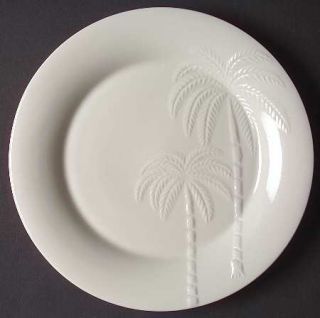 Oneida Palm Dinner Plate, Fine China Dinnerware   Casual Settings,All White,Palm