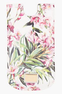 Dolce And Gabbana White Patent Leather Floral Iphone 5 Case