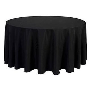 Black 120 Inch Round Polyester Tablecloth