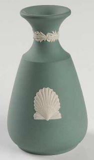 Wedgwood Cream Color On Teal Jasperware Vase Bud 4, Fine China Dinnerware   Cre