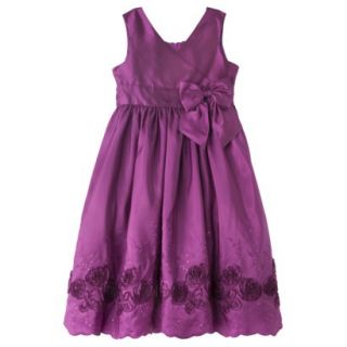 Rosenau Girls Embroiderd Dress   Purple 10