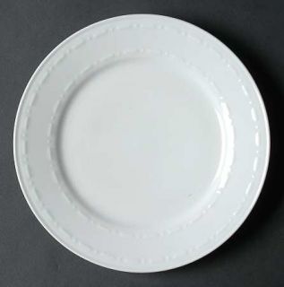 Waterford China College Green Salad Plate, Fine China Dinnerware   White,Embosse
