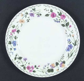 Farberware English Garden (225/225a,White Bckgd) Dinner Plate, Fine China Dinner