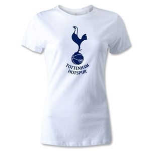 hidden Tottenham Hotspurs Logo Womens T Shirt (White)