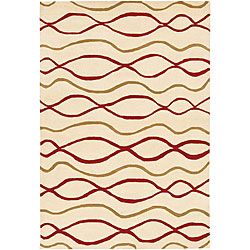 Hand tufted Mandara Enliven Ivory Wool Rug (5 X 76)