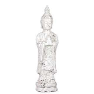 Urban Trends Collection White Stone Ware Standing Buddha