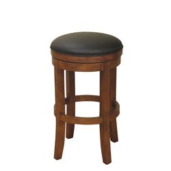 Salem 26 inch Swivel Counter Stool (ChestnutUpholstery materials LeatherUpholstery color Black360 degree swivel3 inch seat cushion with web seating for added comfortMortise and tenon constructionAdjustable Leg LevelersStool Height/Seat Height 26 inches