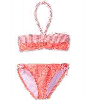 Roxy Kids Doll Face Drawstring Bandeau Set Girls Swimwear Sets (Pink)
