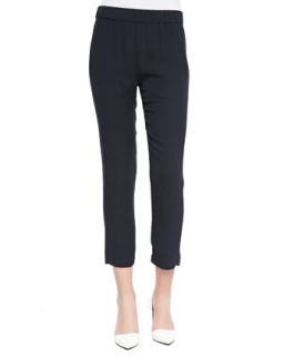 Womens Korene Double Georgette Cropped Pants   Theory