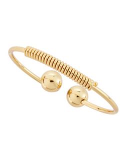 Gold Plate Wire Wrapped Ball Cuff