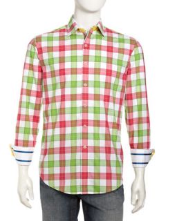 Wipeout Plaid Sport Shirt, Red