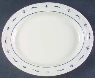 Longaberger Woven Traditions Classic Blue 12 Oval Serving Platter, Fine China D
