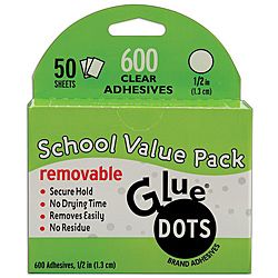 Glue Dots School Value Pack 0.5 inch Removable Dots (case Of 50 Sheet)