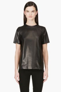 Mackage  Exclusive Black Leather Ultra Lightweight T_shirt