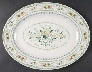 Royal Doulton Provencal 13 Oval Serving Platter, Fine China Dinnerware   Green