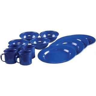 Coleman 12 piece Enamelware Dining Set (BlueMaterials MetalDimensions 10.51 inches high x 11 inches wide x 5.12 inches deepModel 2000016404Set includesFour (4) platesFour (4) coffee mugsFour (4) bowls )