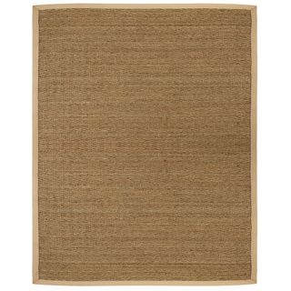 Tidewater Herringbone Seagrass Rug With Khaki Cotton Border (4 X 6)