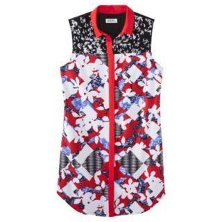 Peter Pilotto for Target Shirt Dress  Red Floral Print L
