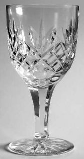 Unknown Crystal Unk6591 Water Goblet   Cut Criss Cross&Fan,Multisided Stem