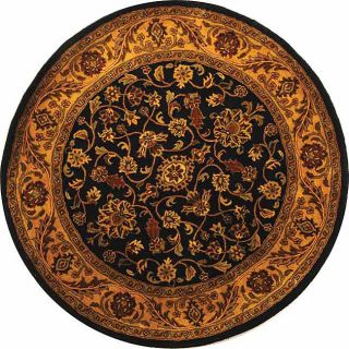 Safavieh Handmade Golden Jaipur Black/ Gold Wool Rug (36 Round)