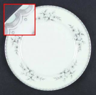 Mikasa Alicia Dinner Plate, Fine China Dinnerware   Aqua&Gray Flowers & Border D