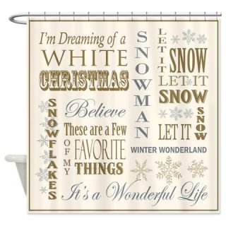  Vintage christmas word collage Shower Curtain  Use code FREECART at Checkout