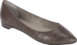 Womens Rockport Ashika Scooped Ballet   Fossil Leather Ballet Flats