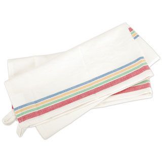 Aunt Marthas Vintage Stripe Towel Set (White/multiPrint StripeVintage stylingMaterials 100 percent natural cottonDimensions 28 inches long x 28 inches wideImported )