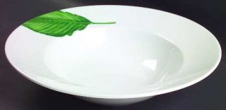 Vista Alegre Bali 12 Pasta Serving Bowl, Fine China Dinnerware   Green Leaf Mot